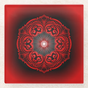 Roter und schwarzer GlasUntersetzer