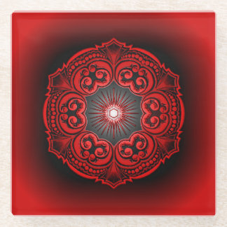 Roter und schwarzer GlasUntersetzer