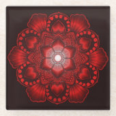 Roter und schwarzer GlasUntersetzer (Vorderseite)