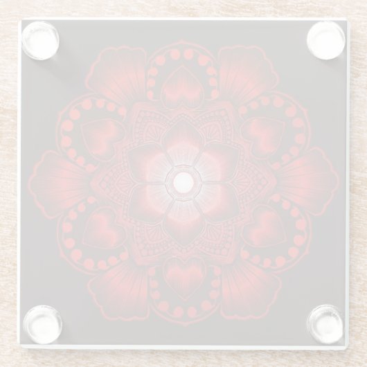 Roter und schwarzer GlasUntersetzer (Rückseite)