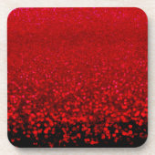 Roter und schwarzer Glitzer Ombre Getränkeuntersetzer (Vorderseite)