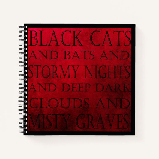 Roter und schwarzer gotischer Text Notizblock (Vorderseite)