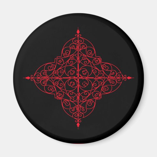 Roter und schwarzer gotischer Ziermagnet Magnet (Vorne)