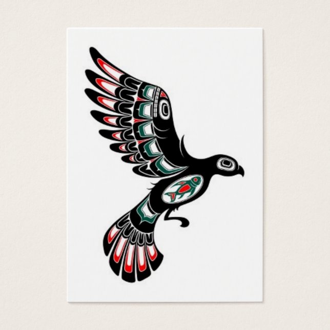 Roter und schwarzer Haida-Geist-Vogel, weiß (Vorderseite)