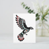 Roter und schwarzer Haida-Geist-Vogel, weiß Postkarte (Stehend Vorderseite)