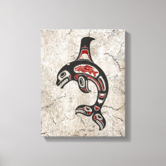Roter und Schwarzer Haida Spirit Killer Whale Leinwanddruck