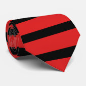 Roter und schwarzer horizontaler Streifen Krawatte (Gerollt)