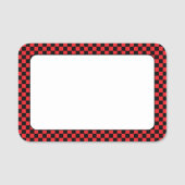 Roter und schwarzer Karo 3x2 Namensschild (Vorderseite)