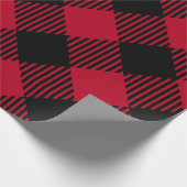 Roter und schwarzer Karo-Büffel-kariertes Muster Geschenkpapier (Ecke)