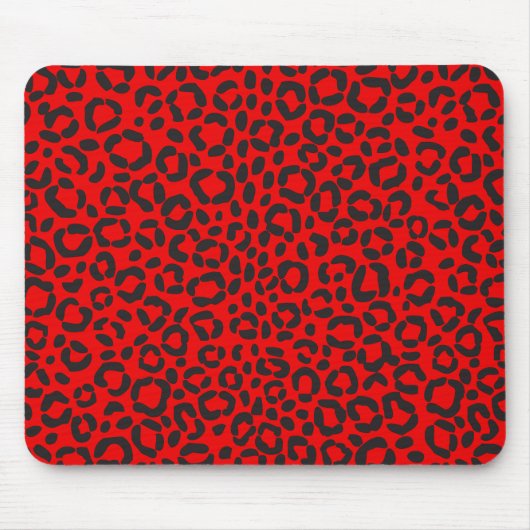 Roter und schwarzer Leopard-Druck Mousepad (Vorne)