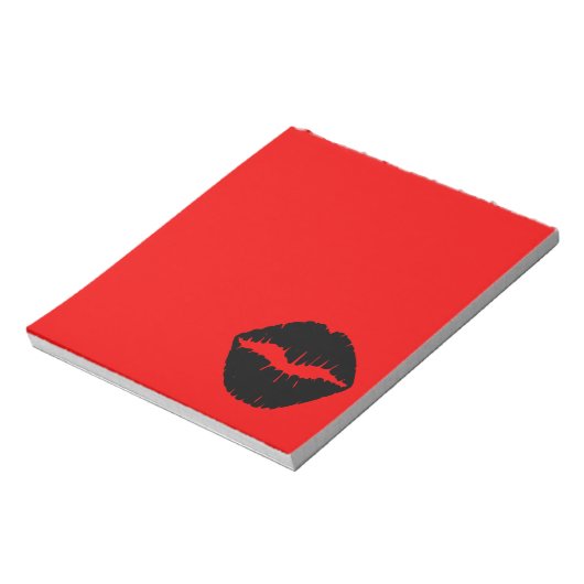 Roter und schwarzer Lipstick Notizblock (Rotiert)