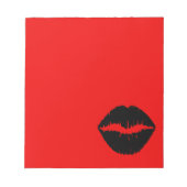 Roter und schwarzer Lipstick Notizblock (Vorderseite)