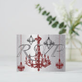 Roter und schwarzer Lüster - RSVP-Karte Einladungspostkarte (Stehend Vorderseite)