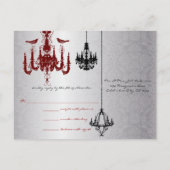 Roter und schwarzer Lüster - RSVP-Karte Einladungspostkarte (Rückseite)