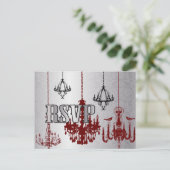 Roter und schwarzer Lüster - RSVP-Karte Einladungspostkarte (Stehend Vorderseite)