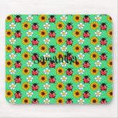 Roter und schwarzer Marienkäfer mit Blumen  Mousepad (Vorne)