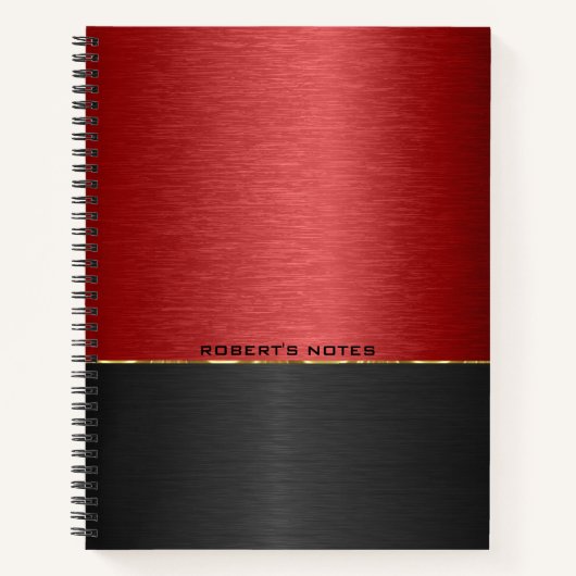 Roter und schwarzer metallischer Hintergrund Notizblock (Vorderseite)