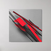 Roter und schwarzer minimalistischer moderner abst leinwanddruck (Vorderseite)