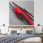 Roter und schwarzer minimalistischer moderner abst leinwanddruck (Insitu (Schlafzimmer))