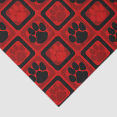 Roter und schwarzer Pawprint Seidenpapier (Ausschnitt)