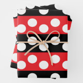 Roter und schwarzer Polka-Dot Geschenkpapier Set (Beispiel)