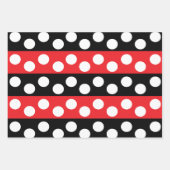 Roter und schwarzer Polka-Dot Geschenkpapier Set (Vorderseite)