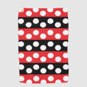 Roter und schwarzer Polka-Dot Golfhandtuch (Vorderseite)