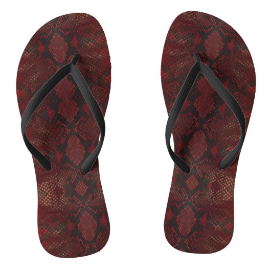 Roter und schwarzer Python-Druck Badesandalen (Fußbett)