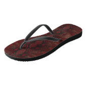 Roter und schwarzer Python-Druck Badesandalen (Schrägansicht)