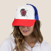 Roter und schwarzer Samurai-Cap Truckerkappe (Beispiel)