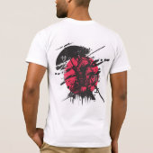 Roter und schwarzer Samurai-T - Shirt (Rückseite)