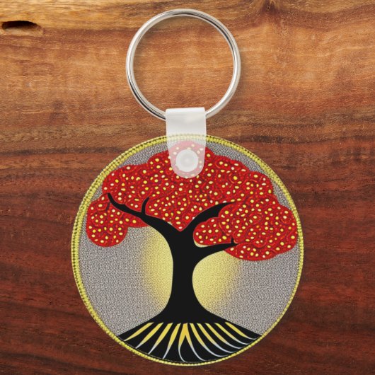 Roter und schwarzer Schlüsselanhänger des Lebens (Vorderseite)