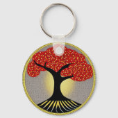 Roter und schwarzer Schlüsselanhänger des Lebens (Rückseite)