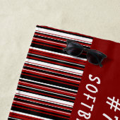 Roter und schwarzer SchulAbschluss personalisiert Strandtuch (Beispiel)