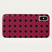 Roter und schwarzer Shippo Case-Mate iPhone Hülle (Rückseite (Horizontal))