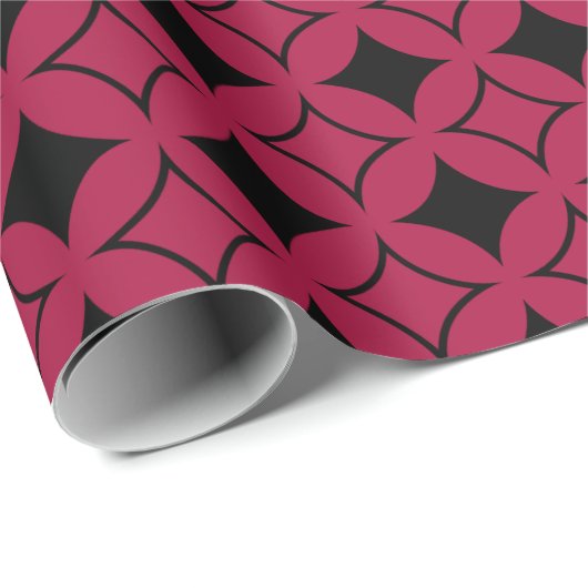 Roter und schwarzer Shippo Geschenkpapier (Rolleneckpunkt)