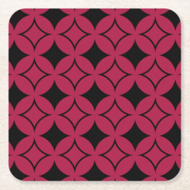 Roter und schwarzer Shippo Rechteckiger Pappuntersetzer