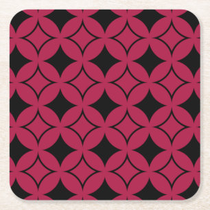 Roter und schwarzer Shippo Rechteckiger Pappuntersetzer