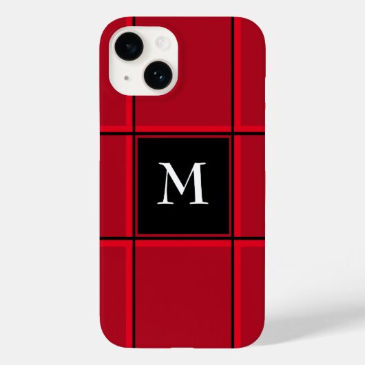 Roter und Schwarzer Single Anfänglich Weihnachten Case-Mate iPhone Hülle (Rückseite)