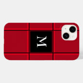 Roter und Schwarzer Single Anfänglich Weihnachten Case-Mate iPhone Hülle (Rückseite (Horizontal))