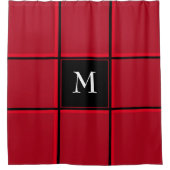 Roter und Schwarzer Single Erste Weihnachtsfeier Duschvorhang (Vorderseite)