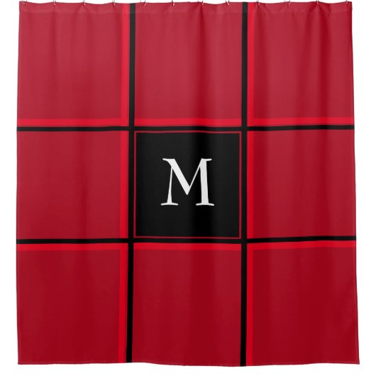 Roter und Schwarzer Single Erste Weihnachtsfeier Duschvorhang (Vorderseite)