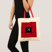 Roter und Schwarzer Single Erste Weihnachtsfeier Tragetasche (Vorderseite (Produkt))