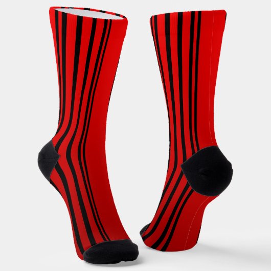 Roter und schwarzer Streifen Socken (Gewinkelt)
