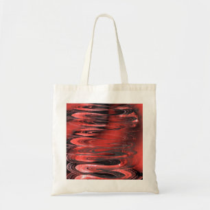 Roter und Schwarzer Surrealer Frühling Tragetasche