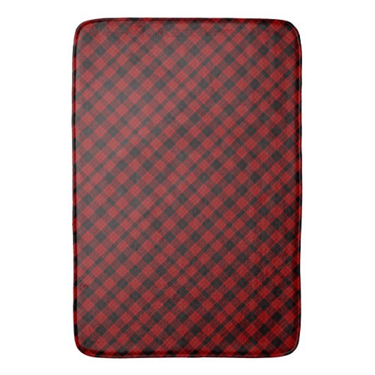 Roter und schwarzer Tartan Badematte (Vorderseite Vertikal)