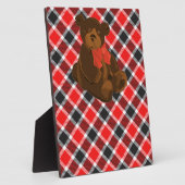 Roter und schwarzer Tartan Fotoplatte (Seite)