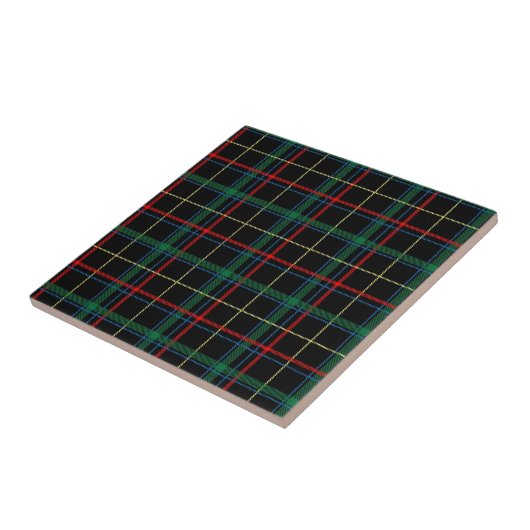 Roter und schwarzer Tartan-kariertes Muster Fliese (Seite)