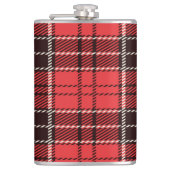 Roter und schwarzer Tartan-Kolben Flachmann (Vorderseite)