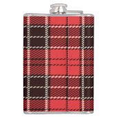 Roter und schwarzer Tartan-Kolben Flachmann (Rückseite)